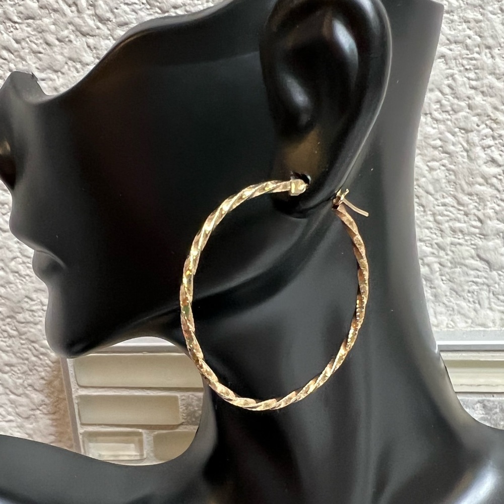 Gold Textured Hoop Earrings for Women - Elegant Statement